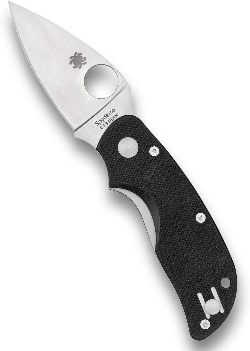 Spyderco Cat Value Knife with 2.50" CTS BD1N Stainless Steel and Durable Black G-10 Handle - PlainEdge - C129GP
