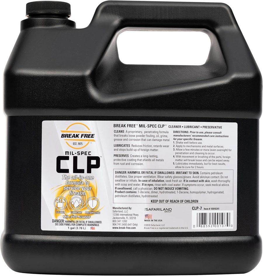 Break Free CLP Cleaner Lubricant and Preservative Gun Cleaner, CLP-7, Gallon Jug,Synthetic Oil, 3.78 L